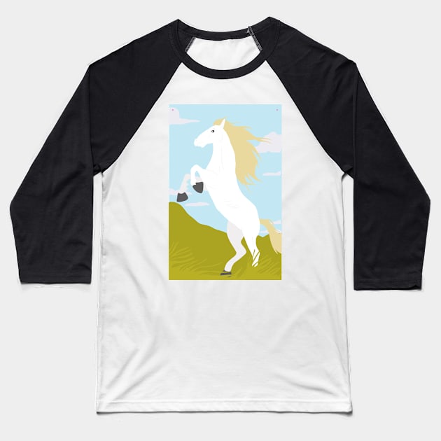 Tina's Horse Poster Baseball T-Shirt by gray-cat